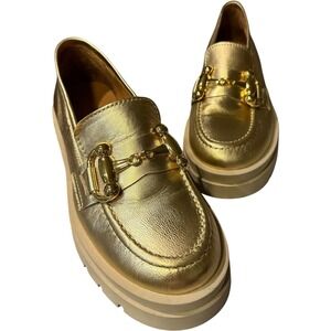 Gold Platform Loafers